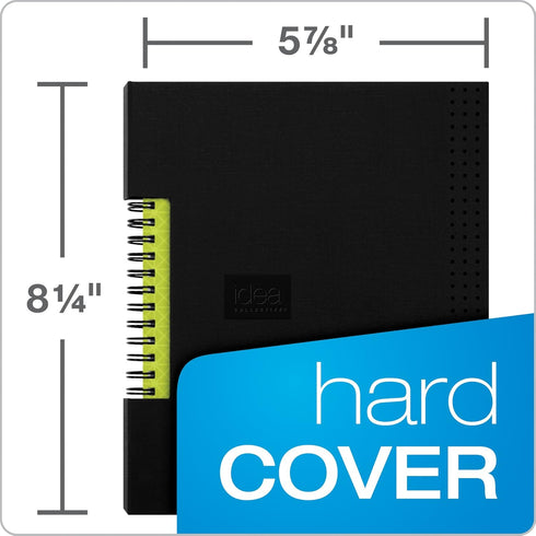 Oxford Idea Collective Business Notebook - 8 1/4 x 5 7/8, Double Wire, Case Bound, Black, 80 sheets (56897)