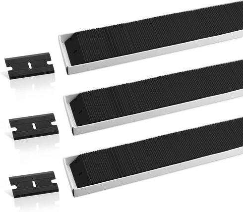 300 1.5 Inch NEWISHTOOL Black Plastic Razor Blades, PCS Double Edged Replacement for Scraper and Safety Glass Use