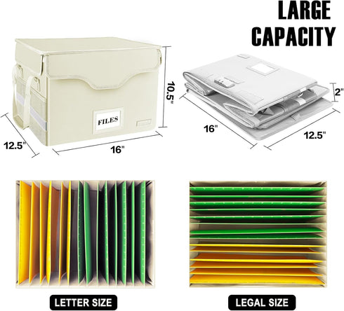 DocSafe Fireproof File Box with Lock, Portable Document Storage Organizer with Pockets for Home Office
