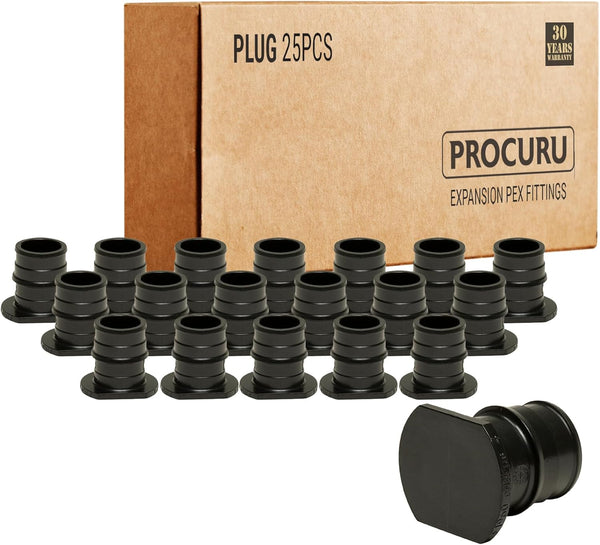 25-Pack 1/2" PEX-A Plug, Expansion PEX-A F1960 Plumbing Fitting, Certified Safe
