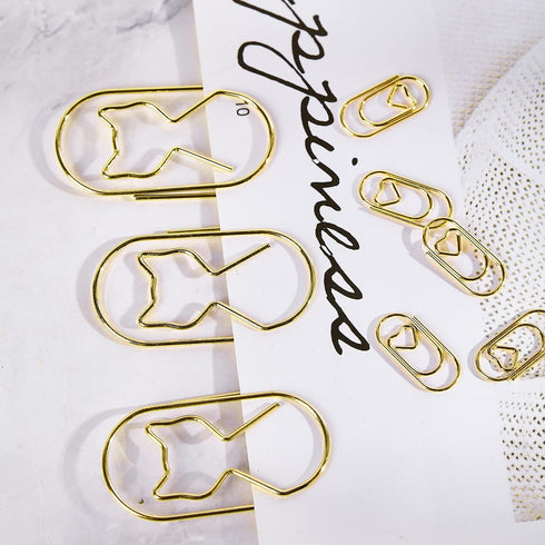 Gold Jumbo Paper Clips - 50pcs - Large 2 Inch Cat Shaped Paper Clips for Office & School Supplies