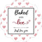 Mobiusea Creation Baked with Love Stickers Roll - Waterproof Scalloped Cut 2 inch Labels for Bakery Packaging