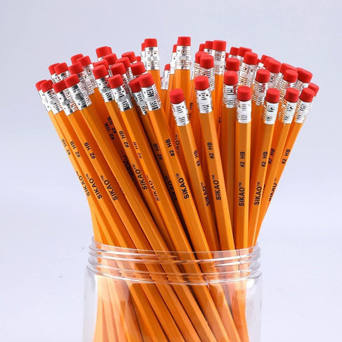 Pencils 12Pack #2, Bulk Number 2 Pencils for Kids Sketching and Drawing, Yellow HB No 2 Pencils with Erasers