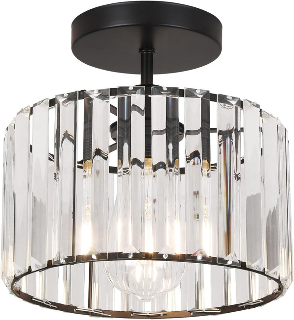 Decoluminner Crystal Ceiling Light Semi Flush Mount Ceiling Light Crystal Chandelier Hallway Light