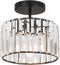 Decoluminner Crystal Ceiling Light Semi Flush Mount Ceiling Light Crystal Chandelier Hallway Light