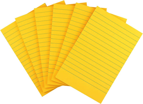 Early Buy 6 Pads Lined Sticky Notes 4x6, Self-Stick Bright Color Notes, 45 Sheets/Pad (Orange)