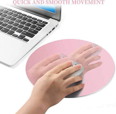 TERRATUTOR Aluminum Mouse Pad - Non-Slip Rubber Base with Micro Sand Blasting Alloy Surface, Rose Round
