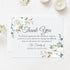 5.5x4.25 White Floral Sympathy Thank You Cards, Funeral Thank You Cards, Personalized Bereavement Notes with Envelopes