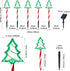 5 Pack, 17 IP45 Christmas Tree Outline Solar Lights Cute Size Pine Tree Outline Garden Solar Lights for Out Decor