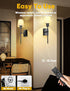 Set 2: 8000mAh Dimmable TOOWELL Battery Operated Wall Sconce of Black Rechargeable Wall Lights Fixtures LED with Remote