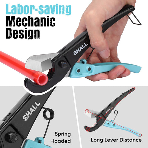 SHALL PEX Pipe Cutter, Fast Tubing Cutter for PEX, Plastic Hoses, PVC, CPVC, Aluminum Alloy Pipe Cutting Tool