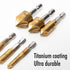 6 Pcs Countersink Drill Bit Set with Case 1/4'' Hex Shank HCS 5 Flute Countersink 90 Degree Center Punch Tool Sets for Wood, Quick Change Bit 1/4 5/16" 3/8 1/2 5/8 3/4
