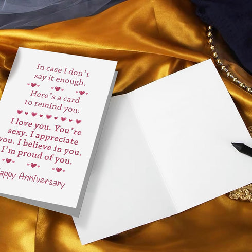 Oamiolek Romantic Anniversary Card for Him Her, Funny Anniversary Card for Husband Wife, Sweet Valentine's Day Card