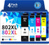 TEINO 802XL Ink Cartridges Combo Pack for Epson Printer Replacement for Workforce Pro WF-4730 (4-Pack)