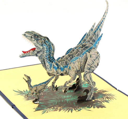 CUTE POPUP 3D T-Rex Dinosaur Pop Up Card - Handmade Greeting Card for Father's Day, Birthday, Kids Dino Lovers (6x6