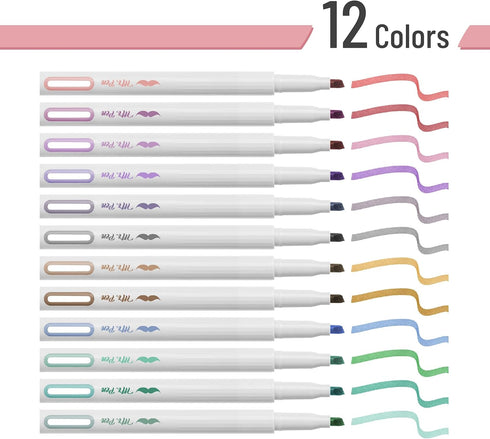 Mr. Pen Aesthetic Highlighters - 12 Pack Chisel Tip Muted Pastel Colors for School and Journaling