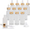 JUVITUS 1 oz Opal White Glass Boston Round Bottle with Gold Metal Dropper, 12 Pack + Funnel