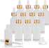 JUVITUS 1 oz Opal White Glass Boston Round Bottle with Gold Metal Dropper, 12 Pack + Funnel