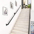 45 Inch Black No-Slip Hand Rails for Indoor Stairs, Wall Mount Staircase Handrail - Outdoor Metal Stair Railing, Iron