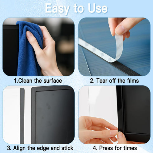 iDTogAoE 2PCS Monitor Memo Board, Acrylic Sticky Note for Computer Screens,Transparent Side-Mount Memo Panel