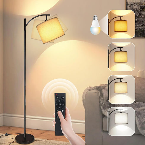 mukuxin LED Floor Lamps for Living Room, 12W 1200LM Modern Arc Floor