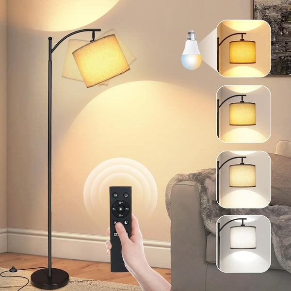 mukuxin LED Floor Lamps for Living Room, 12W 1200LM Modern Arc Floor