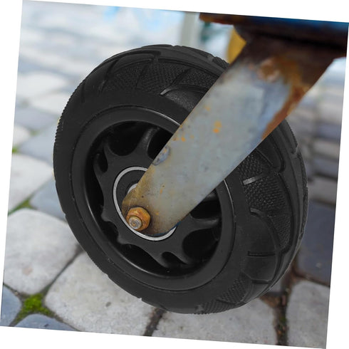 LIFKOME 2pcs Silent Heavy Duty Trolley Wheels with Bearings Solid Rubber Casters for Shopping Cart Replacement Smooth