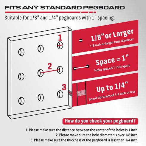Pegboard Organizer Hooks, 300-Piece Durable Assortment for Tool Organization