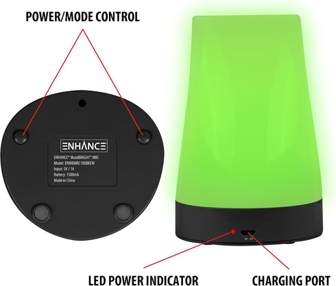 Dimmable 3 256 ENHANCE Portable Table Lamp - Desk Lamp with Brightness Levels with Color Changing Breathing Mode - USB