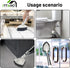 4 Heads,59" ITTAHO Tile Tub Scrubber Brush with Cleaning Long Handle Stiff Bristles Scrub Brush with Extendable Pole