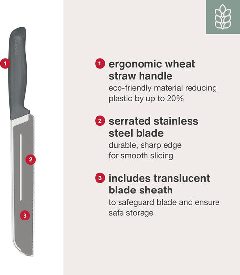 Zyliss Bread Knife - Serrated Bread Knife with Ergonomic Handle - Stainless Steel Kitchen Blade - Sharp Serrated Blade