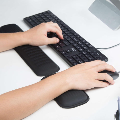 MEKASS Ergonomic Mouse Wrist Rest, Premium Memory Foam Support for Pain Relief, Classic Black