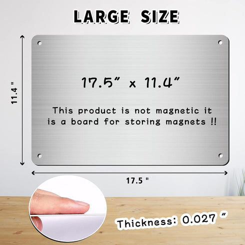 Magnetic board 17.5" x 11.4" Magnet bulletin board is suitable for displaying notes, photos,magnetic letters,suitable for walls, refrigerators, cabinets, etc (Silver) by Beclumas