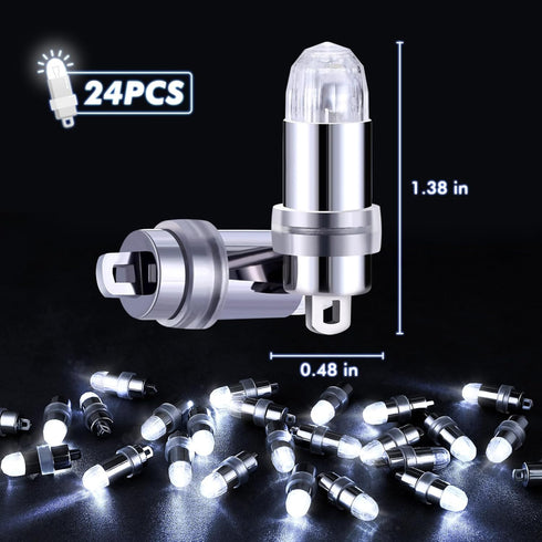 24x Bulbs LIHAO Battery Operated LED Party Lights for Paper Lantern Balloons Party Decoration, Waterproof - White