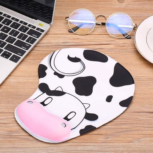 Ergonomic Mouse Pad with Wrist Support, Elastic Gel Wrist Rest, Non-Slip Rubber Base for Gaming, Office & Home