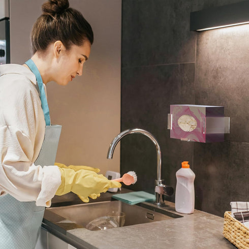 NiHome Clear Wall-Mounted Acrylic Glove Box Holder Dispenser for Bathroom, Kitchen, Lab, Salon Use - Easy to Install