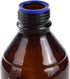 4 Pieces Amber Glass 1000 mL Graduated Round Lab Reagent Media/Storage Bottles with GL45 Blue Screw Cap
