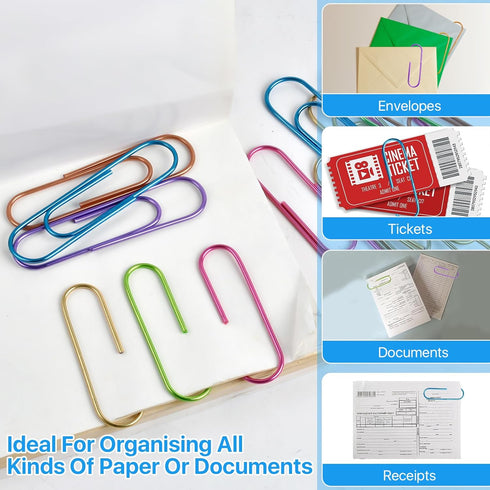 Large Paper Clips, 60 Pcs, 4 Inch Jumbo Paper Clips, Heavy Duty Mega Paper Clips for Document Organizing