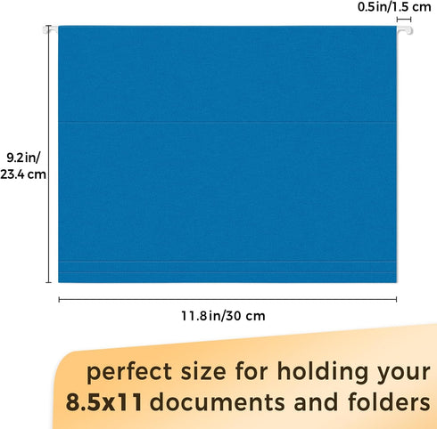 SUNEE Hanging File Folders Blue, 25 Pack Letter Size with 1/5-cut Tabs for Home and Office Bulk File Organization
