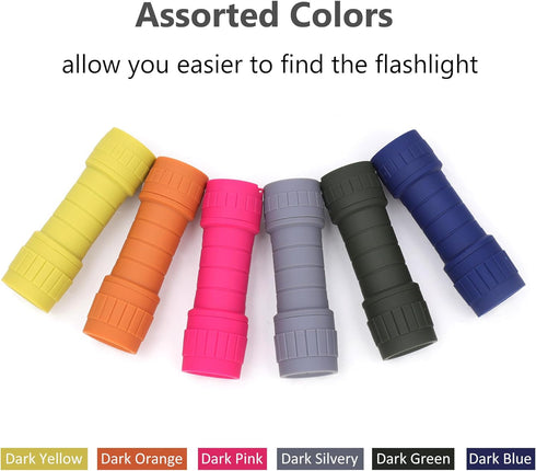 6-Pack Small Flashlights Set - Super Bright 100 Lumen LED Flashlight with 18 AAA Batteries Included