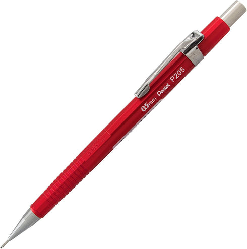 Pentel P205MBP3M1 Sharp Mechanical Drafting Pencil, 0.5 mm, Assorted Metallic Barrels, 3/Pack