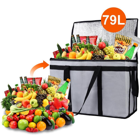Frozen, Bodaon Cooler Insulated Food Delivery Bag with Hard Bottom for Rideshare Bag, XXX-Large Thermal Bags
