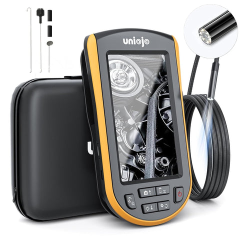 UNIOJO 5.2mm Borescope, Endoscope Camera with Light, IP67 Waterproof Sewer Camera with 4.3"