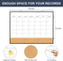 Dry Erase Calendar for Wall - 16"X12" Double-Sided Whiteboard Cork Board Combo, Small Hanging Magnetic Monthly Calendar