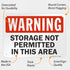 SmartSign "Warning - Storage Not Permitted In This Area" Sign | 7" x 10" Plastic