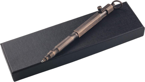 SMOOTHERPRO Solid Brass Bolt Action Pen, Square Shape for Tremor, Parkinson, Arthritic Pocket Business EDC, Natural