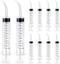 WATMTIN 10 Pcs Plastic Syringes with Curved Tip, 12cc Disposable Dental Irrigation Syringe,