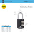 Yale 4 Digit Combination Lock, Outdoor Waterproof Padlock for School Gym Locker, Sports Locker, Toolbox, Gate, Black