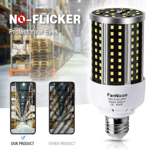 LED Corn Light Bulb 2 Pack 200W Equivalent Cool Bright Daylight White 30W 6500K 3000 Lumen E26/E27 Medium Base