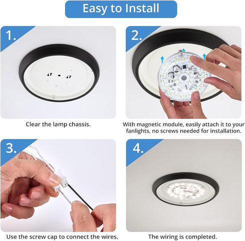 3.93 Inch 120V 18W 2000LM 3 Dimmable, Pomya LED Retrofit Light Kit for Ceiling Flush Light, AC Color Temperature